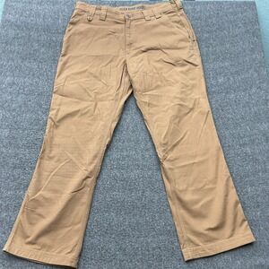 Duluth Flex Fire Hose 40x32 Relaxed Fit Tan Cargo Pants Cotton Work Wear